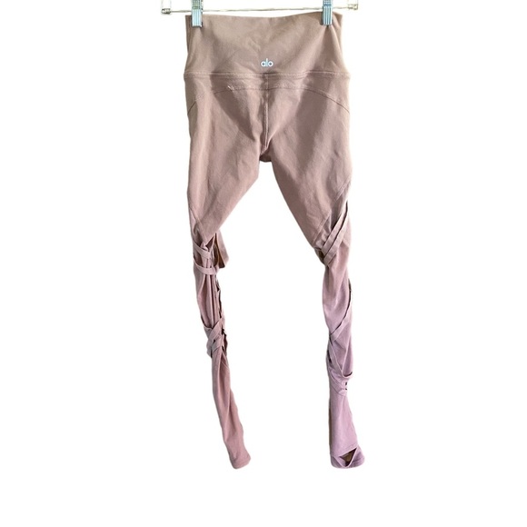 Alo Pink Stirrup Criss Cross Straps Athletic Pants Sz S - Picture 3 of 7